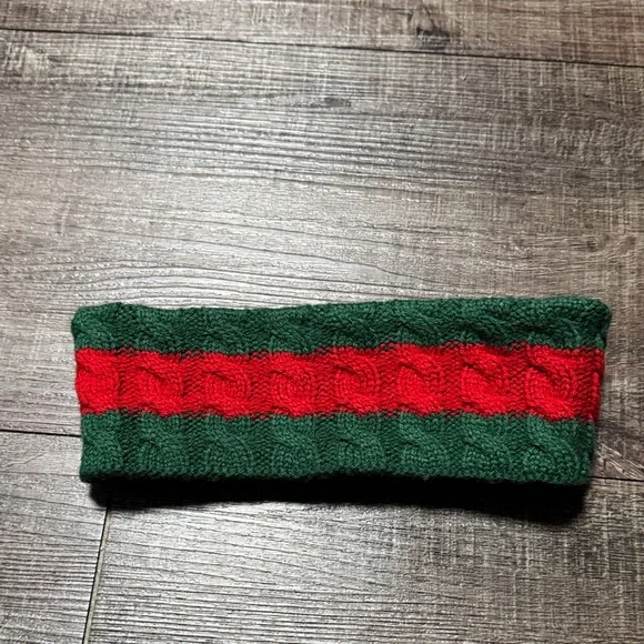 Gucci Red and Green Knit Headband - Picture 2 of 6